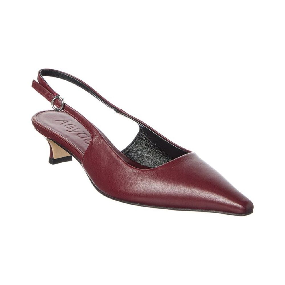Aeyde Catrina Slingback Leather Pump, Brown